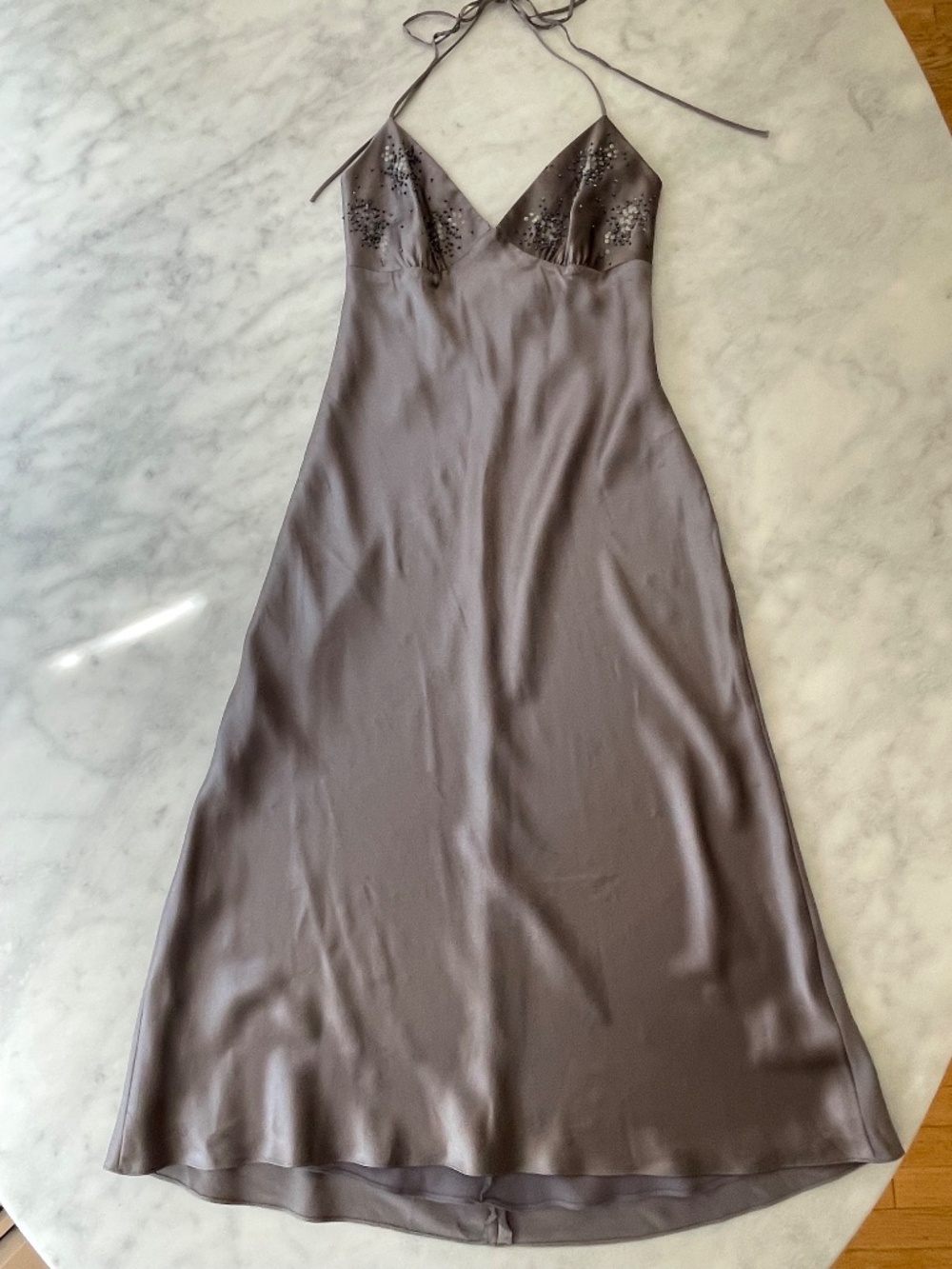 Laundry by Shelli Segal 100% Silk Lined Halter Midi Dress 2 - Picture 2 of 14